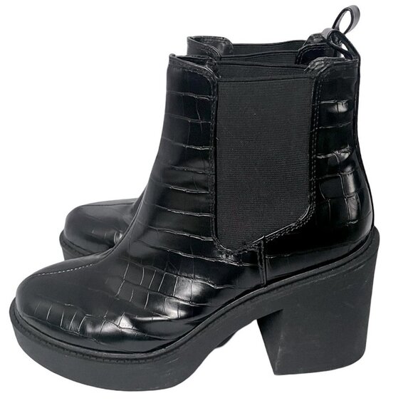 London Rebel 90’s Style Chunky Platform Croc Boots Size 8 / 39 - Picture 3 of 9